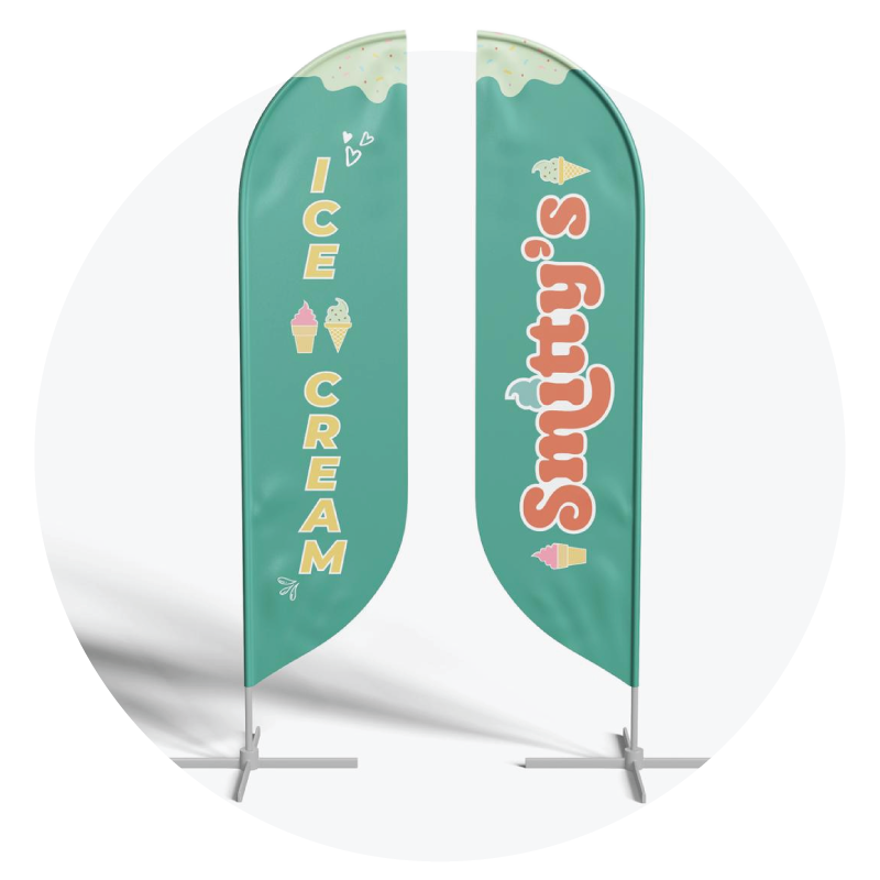 Custom Feather Flag Design for Smitty's Ice Cream