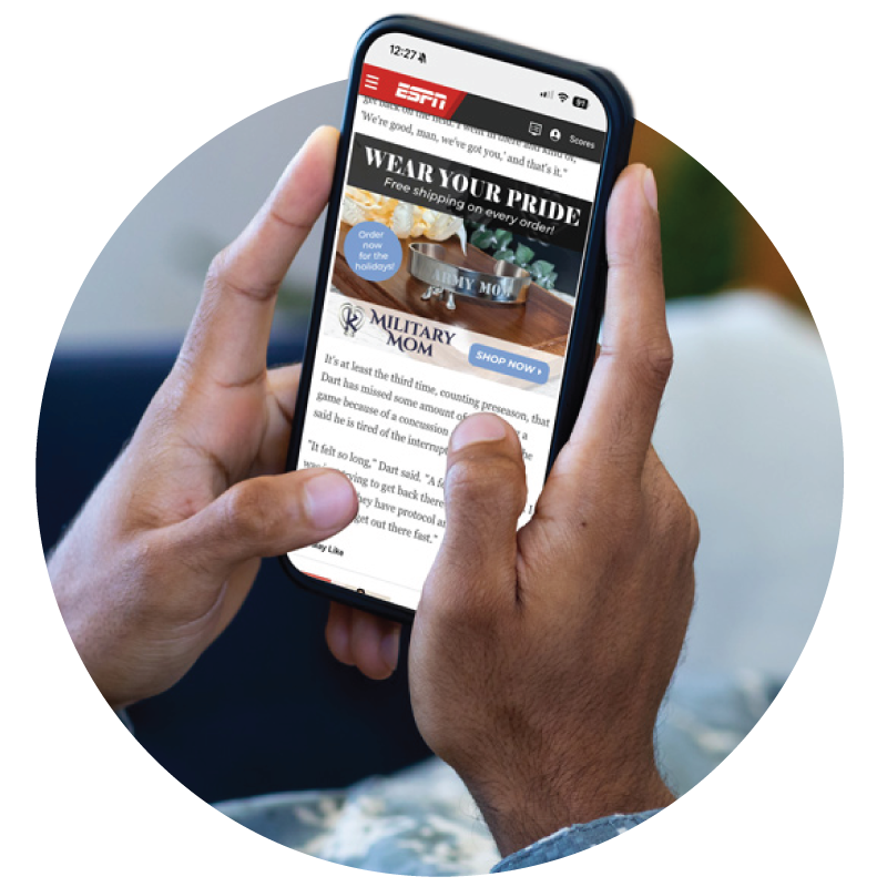 Digital advertising campaign displayed on a phone